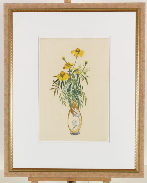 Gabriele Münter - Margariten in hoher Vase - Rahmenbild