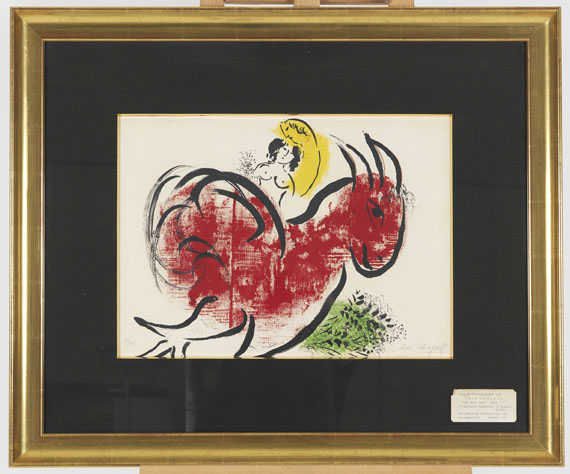 Marc Chagall - Der rote Hahn - Rahmenbild