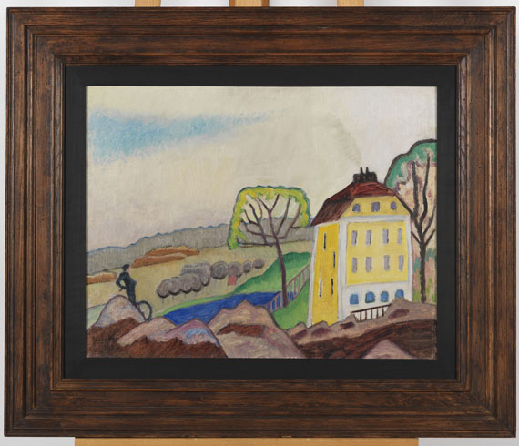 Gabriele Münter - Landschaft mit gelbem Haus - Rahmenbild