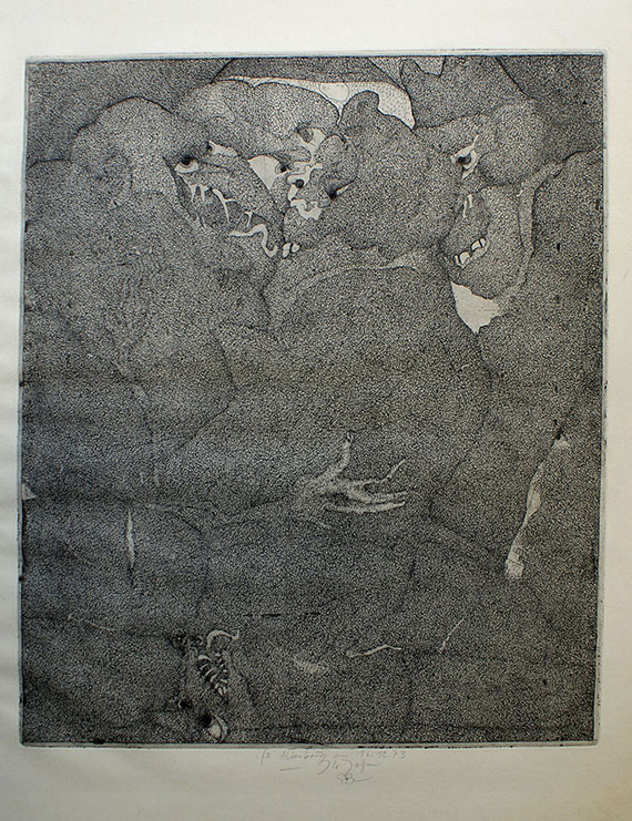 Horst Janssen - 3 Blatt: Kabinettstückchen, Kneipe, (Bettina). 1964 - Weitere Abbildung