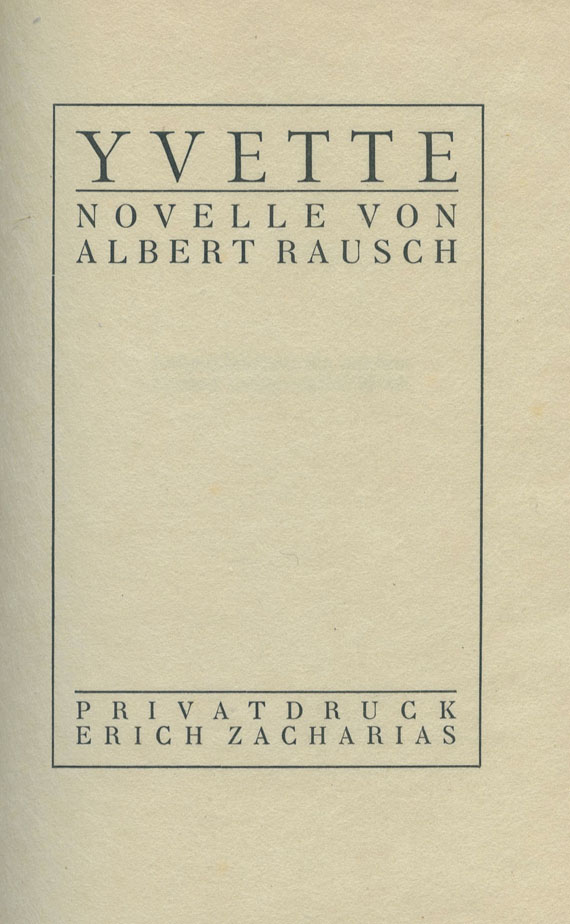Albert Rausch - Yvette. 1920.