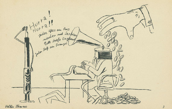 George Grosz - Hintergrund. 1928. Dabei: E. Toller, Brokenbrow.
