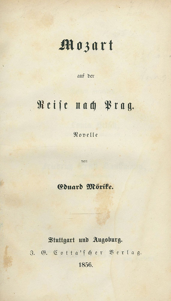 Eduard Mörike - Mozart auf die Reise nach Prag. 1856