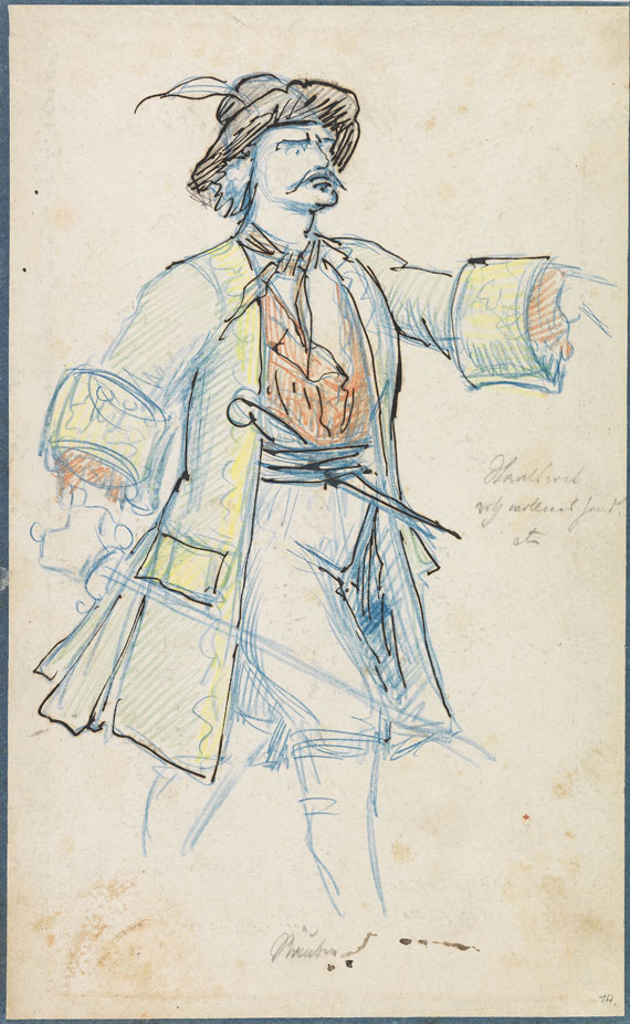  Georg II. von Sachsen - Kostümentwürfe. Um 1860-80. - Weitere Abbildung