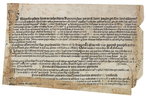 Einblattdrucke - Ablaßbrief. Sixtus IV, 1487.
