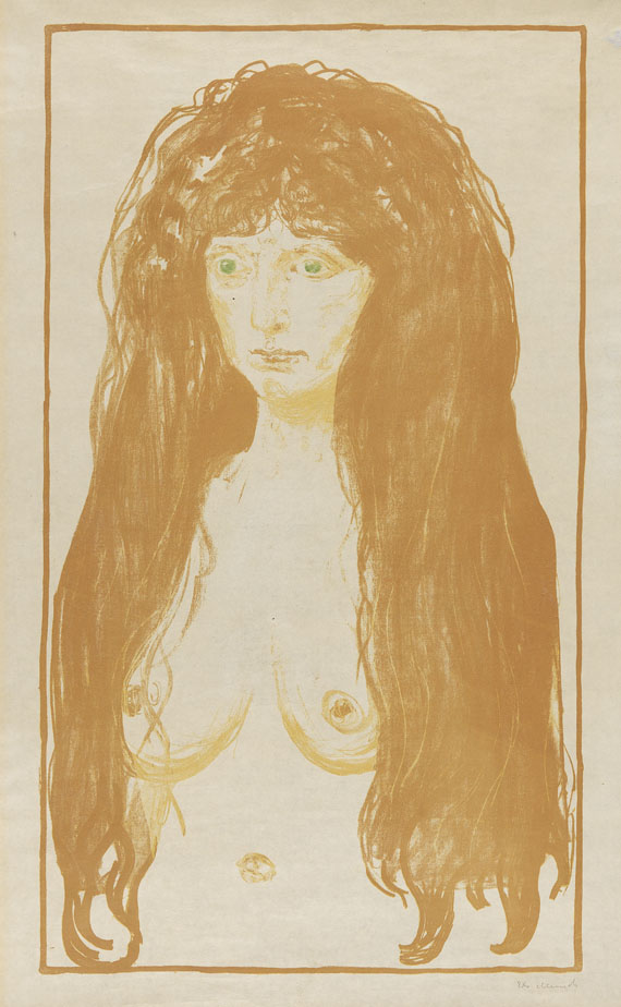 Edvard Munch - Weib mit rotem Haar und grünen Augen. Die Sünde