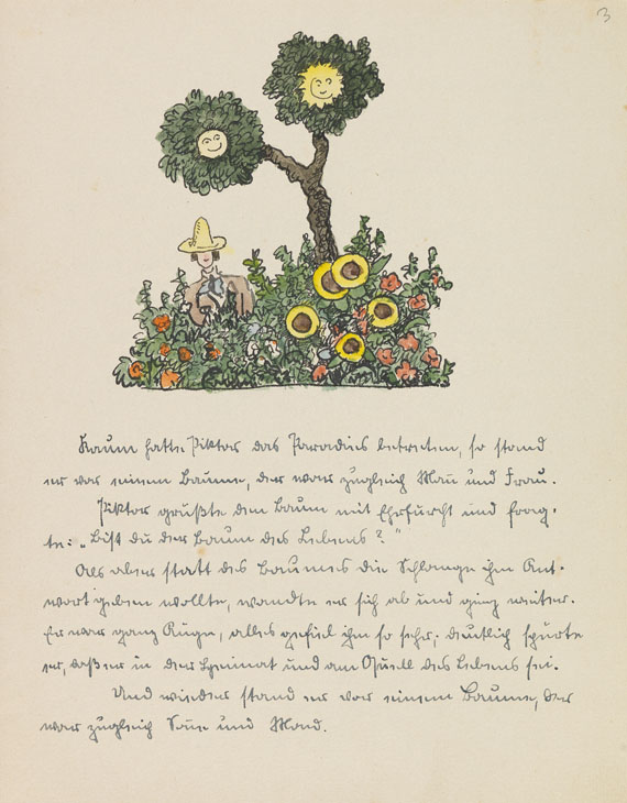 Hermann Hesse - Piktors Verwandlungen. Orig.-Manuskript mit Aquarellen. 1934. Dabei: Brief an Schadow. - Weitere Abbildung