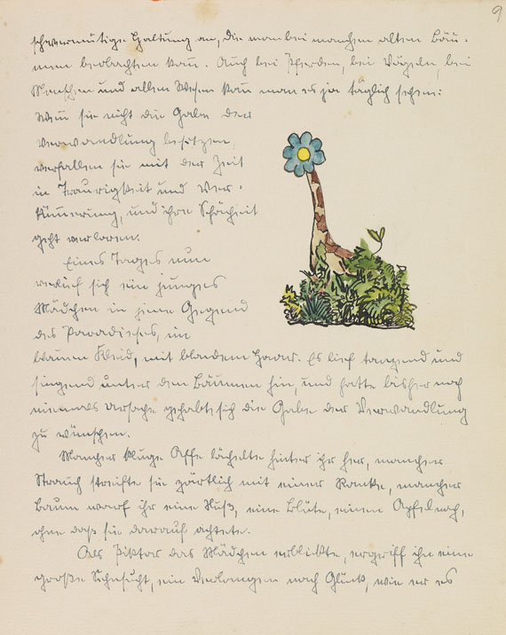 Hermann Hesse - Piktors Verwandlungen. Orig.-Manuskript mit Aquarellen. 1934. Dabei: Brief an Schadow. - Weitere Abbildung
