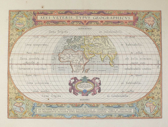 Weltkarte - 1 Bl. Aevi veteris typus (A. Ortelius). 1624.
