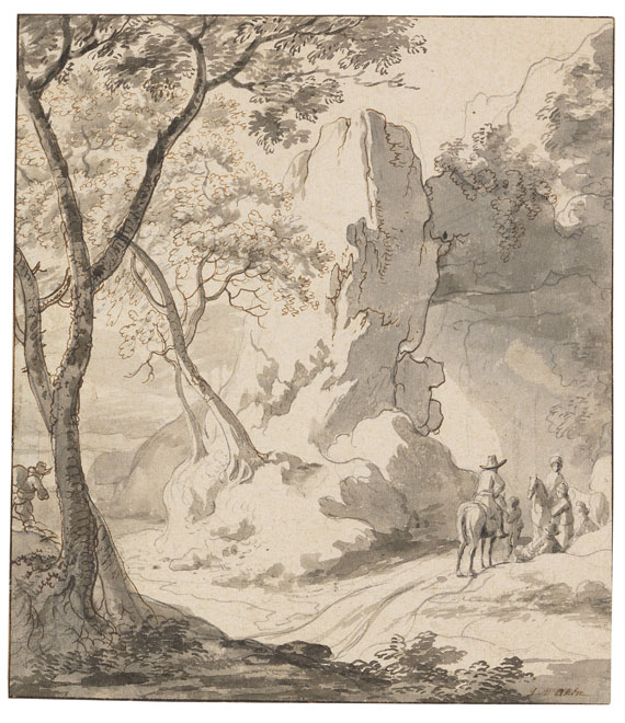 Jan van Aken - Reisende in felsiger Landschaft