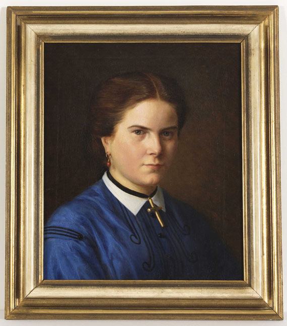 Carl Christian Vogel von Vogelstein - Porträt der Klara Schrader (geboren 1844) - Rahmenbild