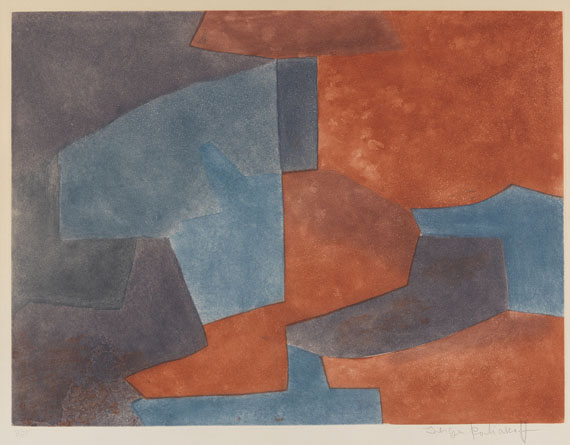 Poliakoff - Composition grise, bleue et rouge