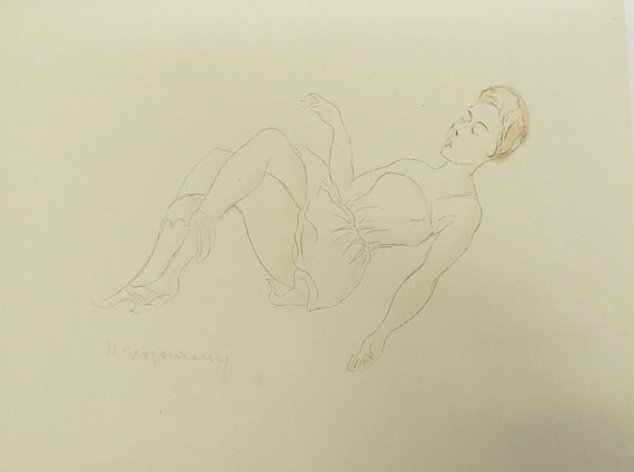 Rudolf Grossmann - 17 Bll. versch. Graphiken (Erotica, Porträts).