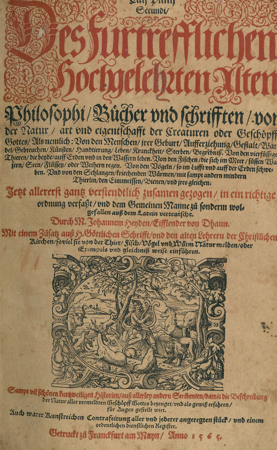 Gaius Plinius Secundus - Philosophi / Bücher und Schriften von der Natur.