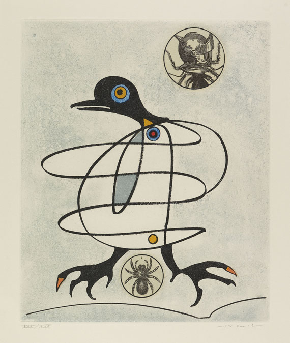Max Ernst - Mappe mit 8 Bll.: Dorothea Tanning. Oiseaux en Péril. - Weitere Abbildung