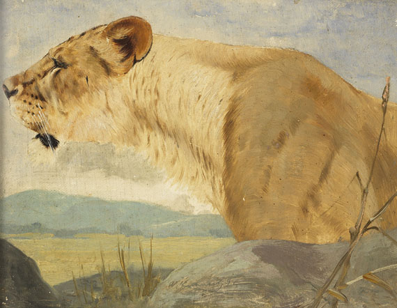 Wilhelm Kuhnert - Kopf einer Löwin