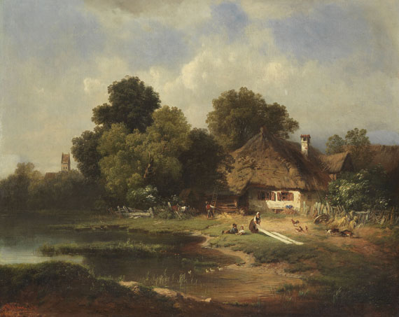 Carl Millner - Landschaft mit Bauernhof