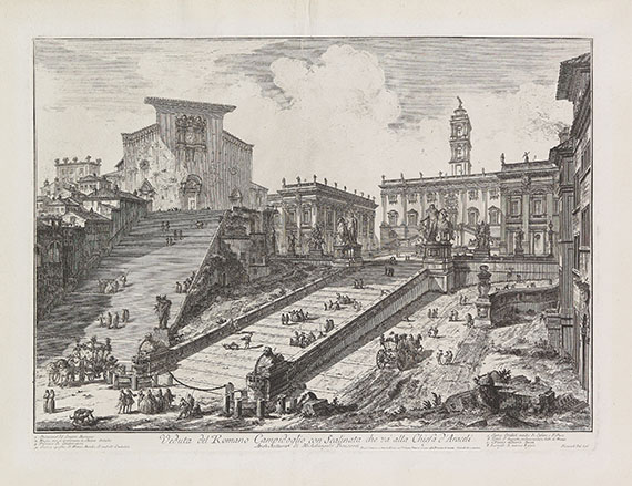 Giovanni Battista Piranesi - Veduta del Romano Campidoglio con Scalinata che va alla Chiesa d