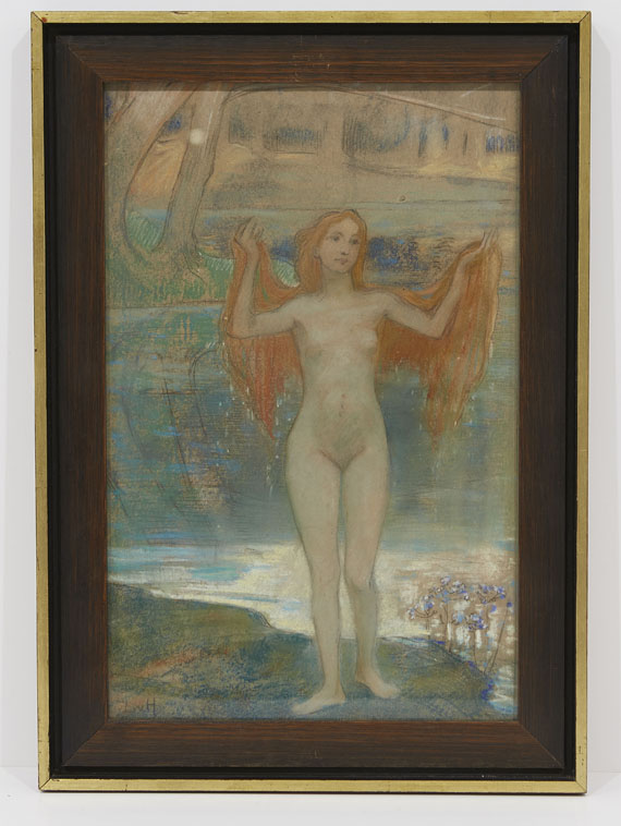 Ludwig von Hofmann - Mädchen am Seeufer - Rahmenbild