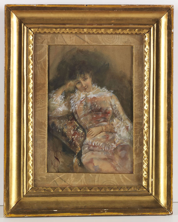 Alfred Stevens - Porträt der Sarah Bernhardt - Rahmenbild