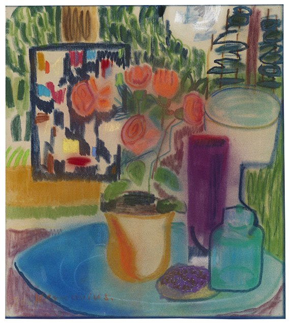 Ida Kerkovius - Stillleben mit Blumenstock und Vasen