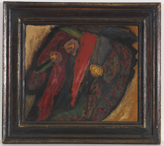 Gabriele Münter - Farbstudie 1915 mit Rot und Gelb - Rahmenbild