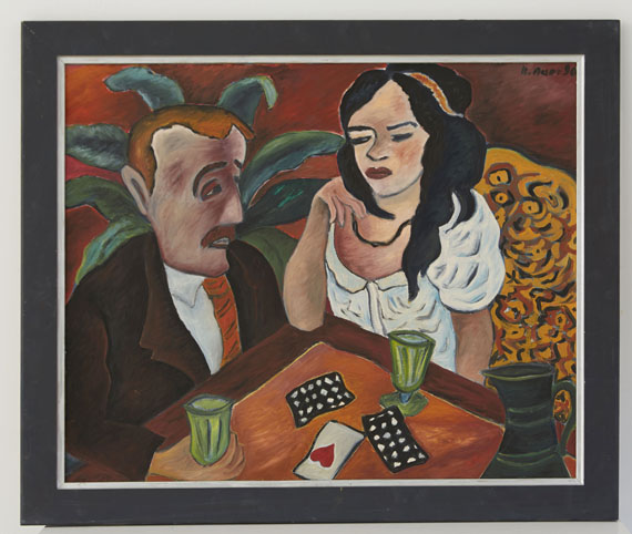 Hildegard Auer - Paar am Tisch - Rahmenbild