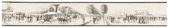 Peter Suhr - Panorama einer Reise von Hamburg nach Altona. 1823. Gerollt in Schatulle. - Weitere Abbildung