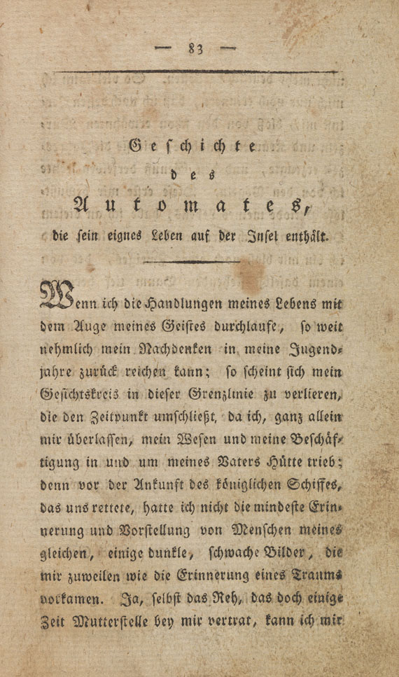 Karl Schmidt - Schicksale des Automates. 1798