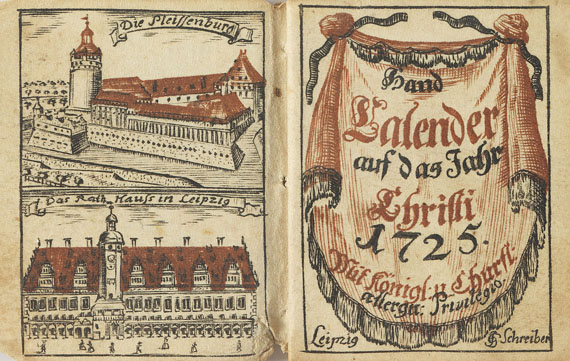 Miniaturbücher - Hand Calender auf das Jahr ... 1725 (mit Steckschuber).