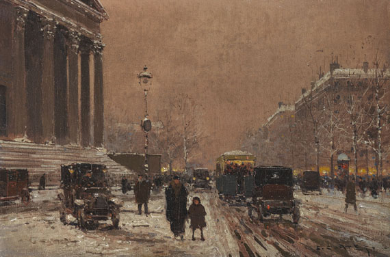 Edouard Léon Cortès - Paris - Place de la Madeleine im Winter