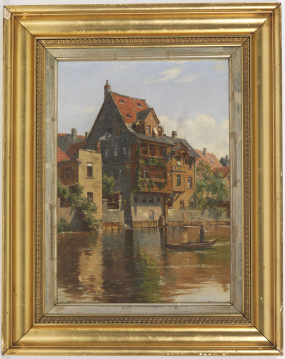 August Fischer - 2 Gemälde: Ansichten von Nürnberg - Rahmenbild