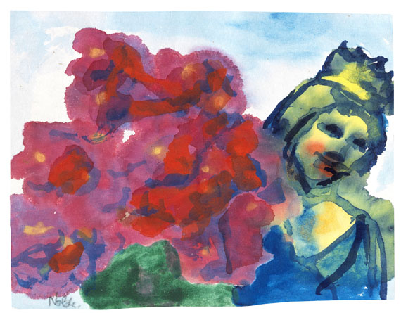 Emil Nolde - Madonna mit roten Blumen