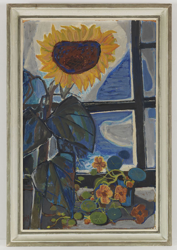 Otto Dix - Sonnenblume am Atelierfenster - Rahmenbild