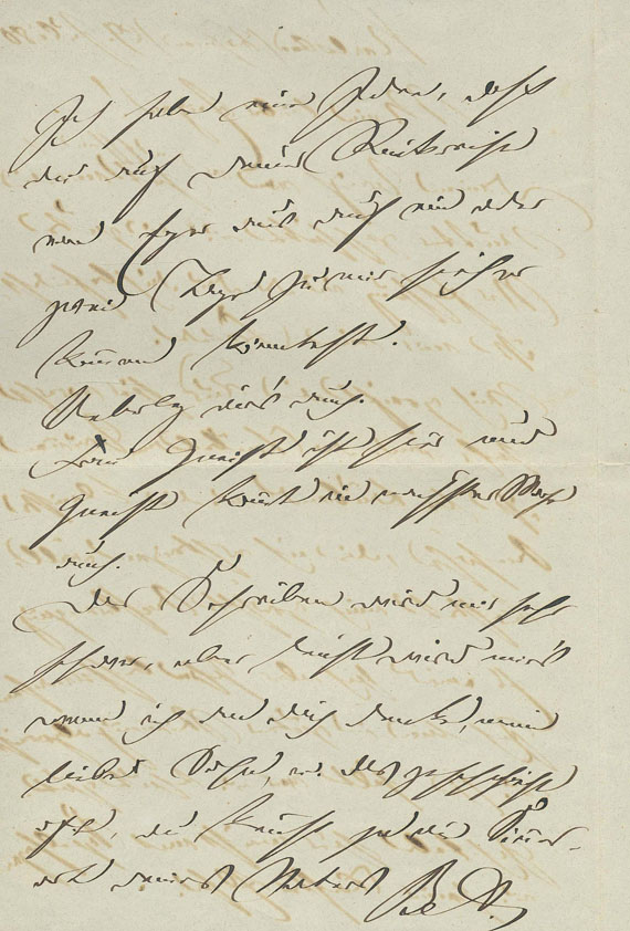 Berthold Auerbach - Eigh. Brief m. U., dabei:  Ludwig Renn, 2 Bll. Typoskript, zus. 3 Tl.e