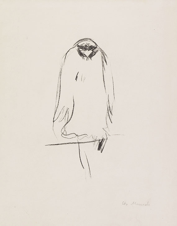 Edvard Munch - Sitzender Raubvogel. Adler