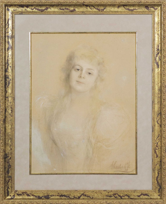Franz von Lenbach - Porträt einer jungen Dame - Rahmenbild