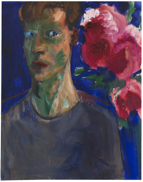 Rainer Fetting - Self with peonies