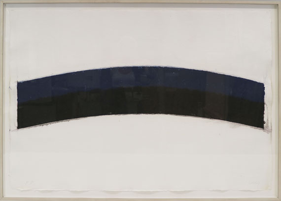 Ellsworth Kelly - Coloured Paper Image III (Blue/Black Curve) - Rahmenbild