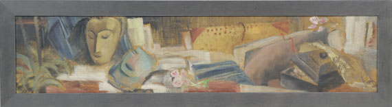 Dorothea Maetzel-Johannsen - Studie für Wandbild I (Stilleben mit Buddha-Masken und Mappen) - Rahmenbild