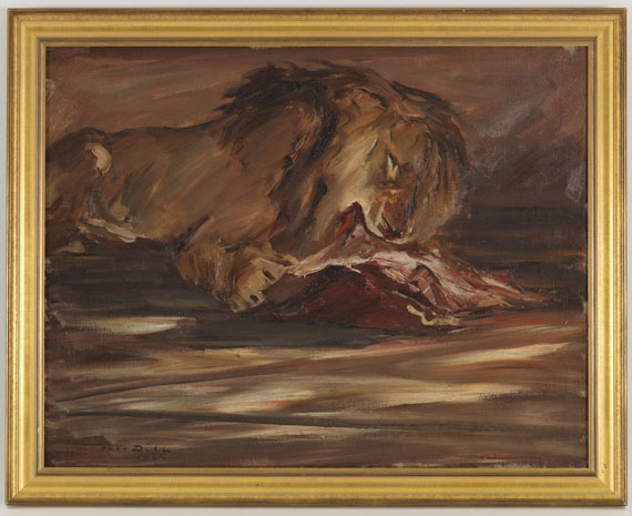 Otto Dill - Löwe beim Mahl - Rahmenbild