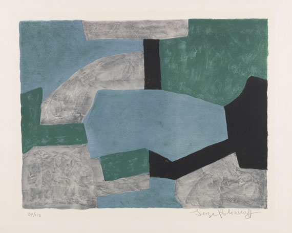 Serge Poliakoff - Composition grise, verte et bleue