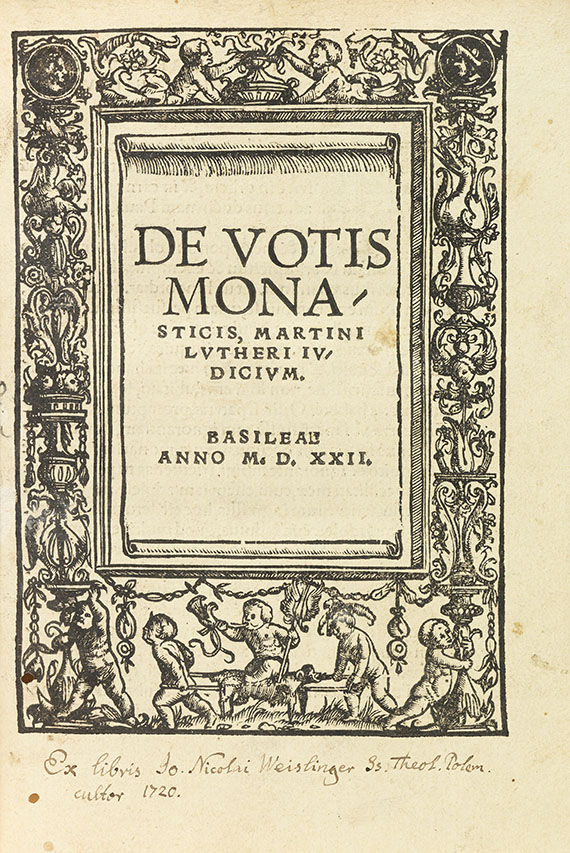 Martin Luther - De votis monasticis. 1522. - Weitere Abbildung