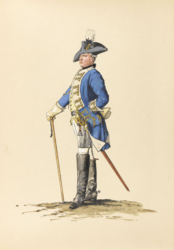 Adolph von Menzel - Armeewerk Friedrichs d. Gr. 6 Bde. (Werner-Exemplar)