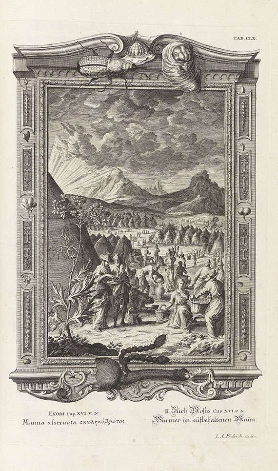 Johann Jakob Scheuchzer - Kupfer-Bibel. Physica Sacra. 4 Bd.