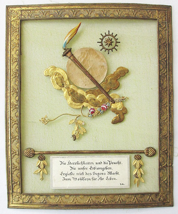  Album amicorum - Sammlung Gruß- und Glückwunschbillets, Stammbuchblätter. Um 1790-1890. In Ordner. - Weitere Abbildung