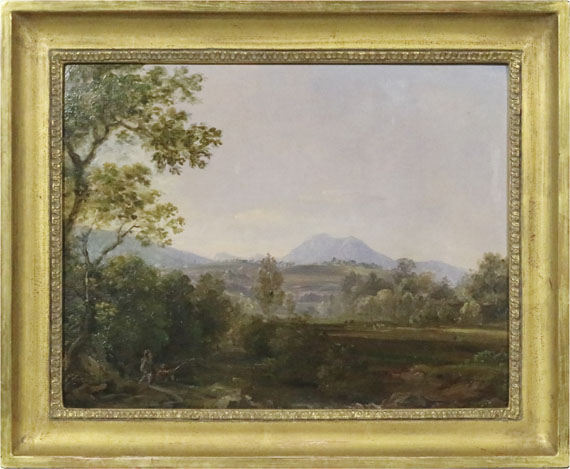 Johann Georg von Dillis - Süddeutsche Landschaft mit Wanderern - Rahmenbild
