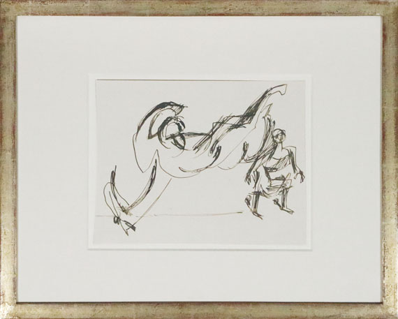 Ernst Ludwig Kirchner - Reiterin vor einem gestürzten Pferd - Rahmenbild