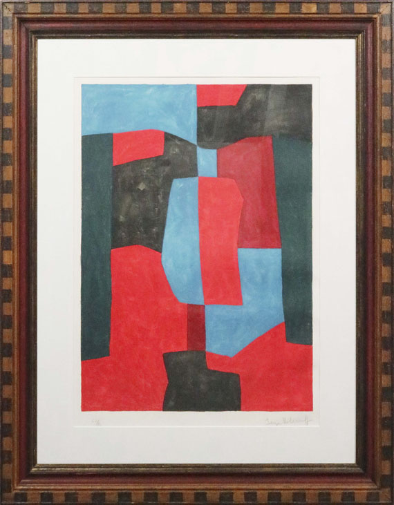 Serge Poliakoff - Composition rouge, verte et bleue - Rahmenbild