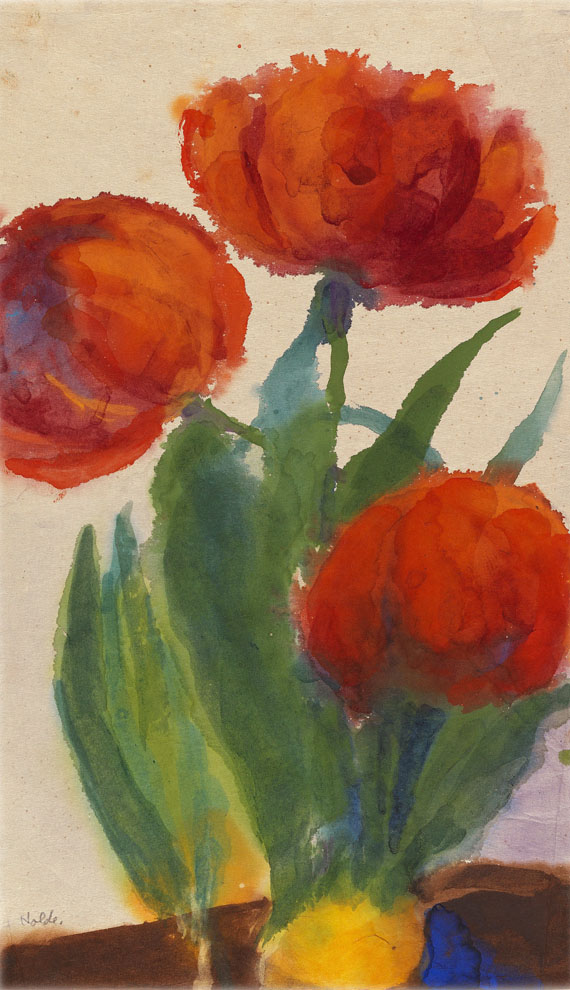 Emil Nolde - Drei rote Tulpen